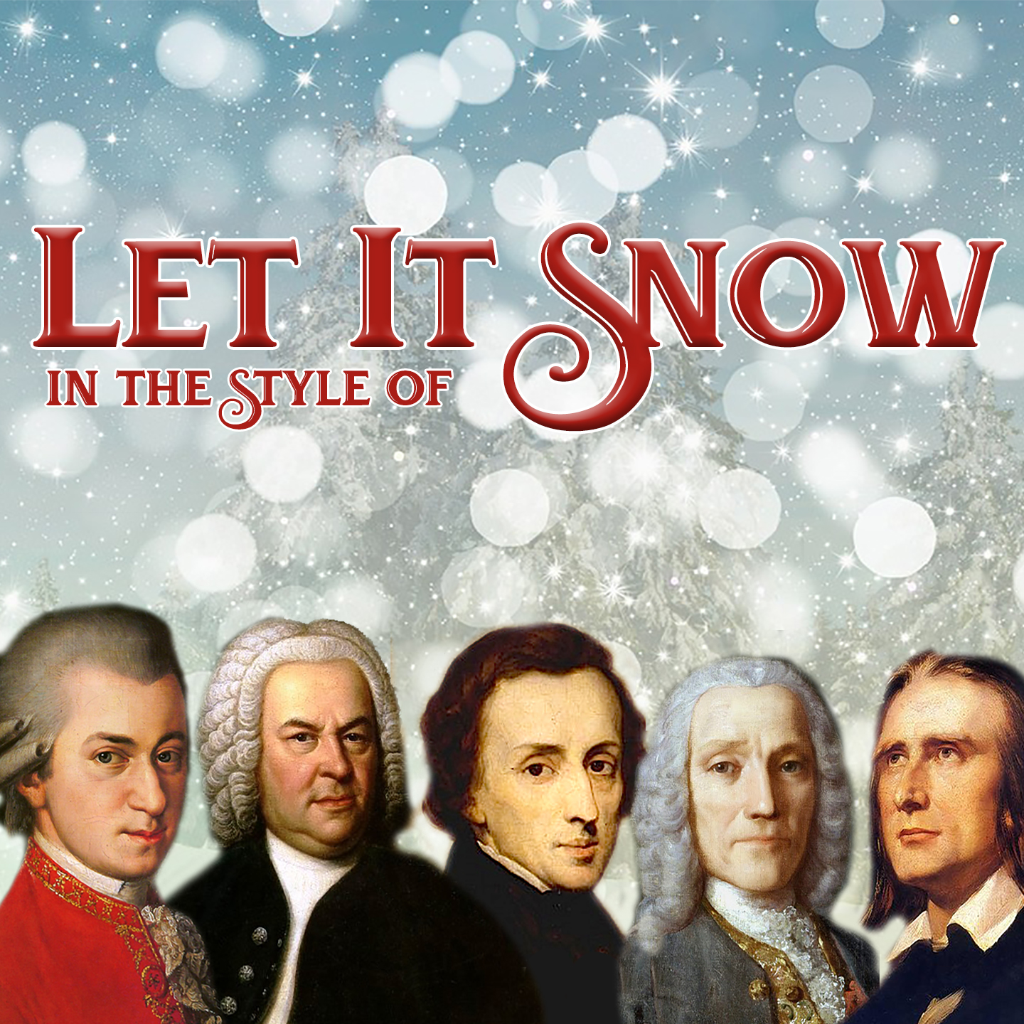 Let It Snow in the style of Bach, Scarlatti, Mozart, Beethoven, Chopin, Liszt